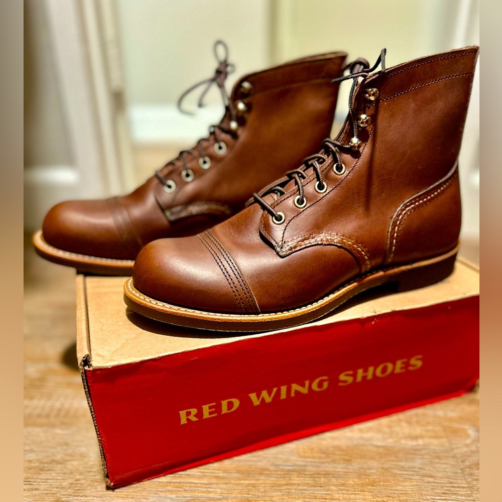 Red Wing Shoes Iron Rangers 8111, size US 8.5D, brand new in box factory seconds
